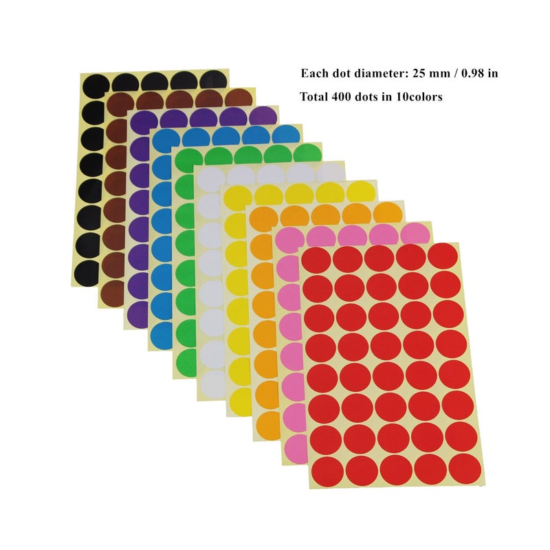 Goodma Sticky Color Coding Labels Removable Small Circle Dot Stickers for Classroom Organization Decorations Yard Sale Calendar Planner, Assorted Sizes, 10 Colors, Total 50 Sheets - Image 4